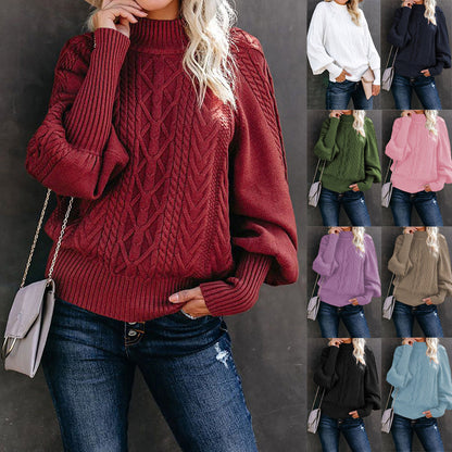 Pull femme coloré à manches longues et col rond - LuxeStyle