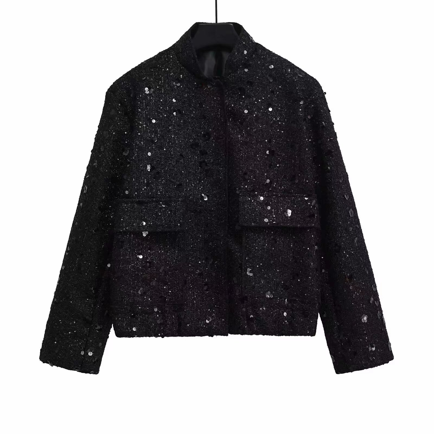 Veste Femme Élégante Manches Longues Paillettes