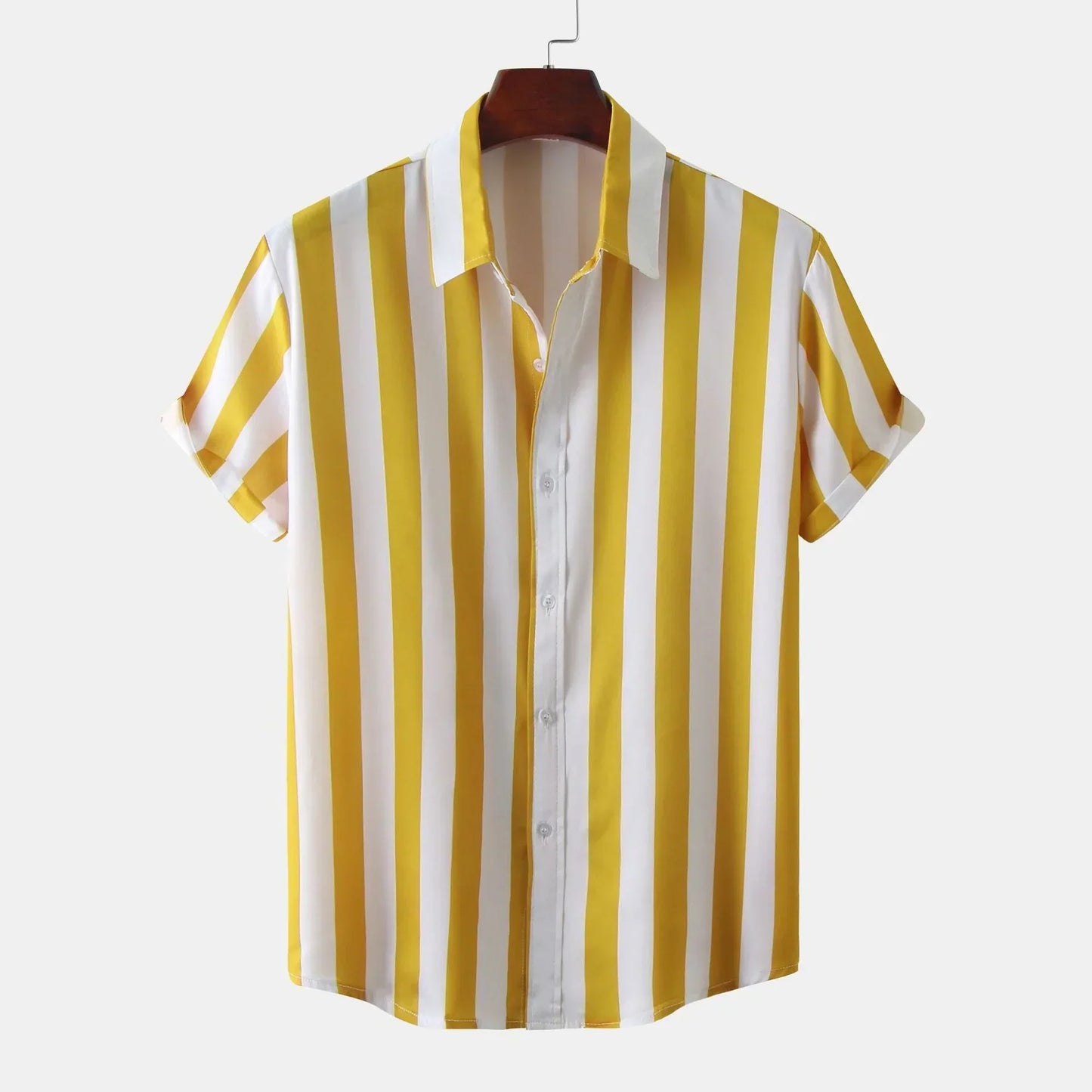 Chemise à Rayures Classique Manches Courtes
