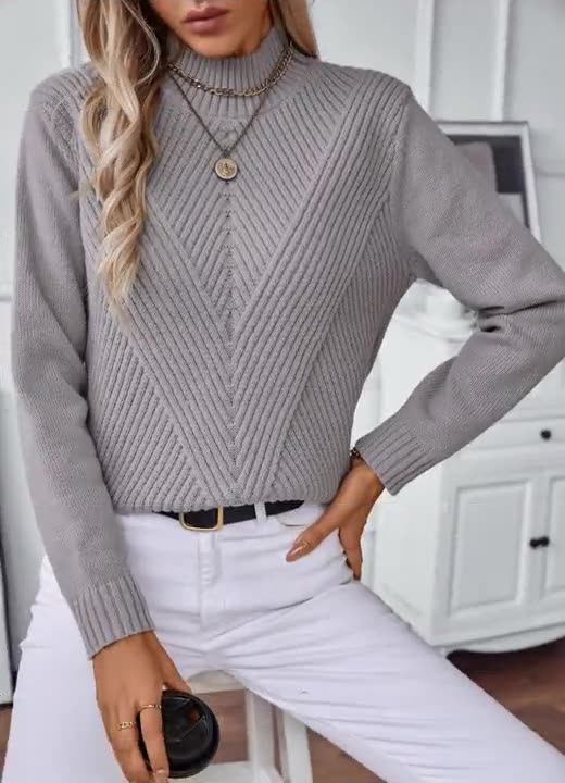 Pull Femme Tricoté Doux Col Roulé Chic pour Automne - LuxeStyle