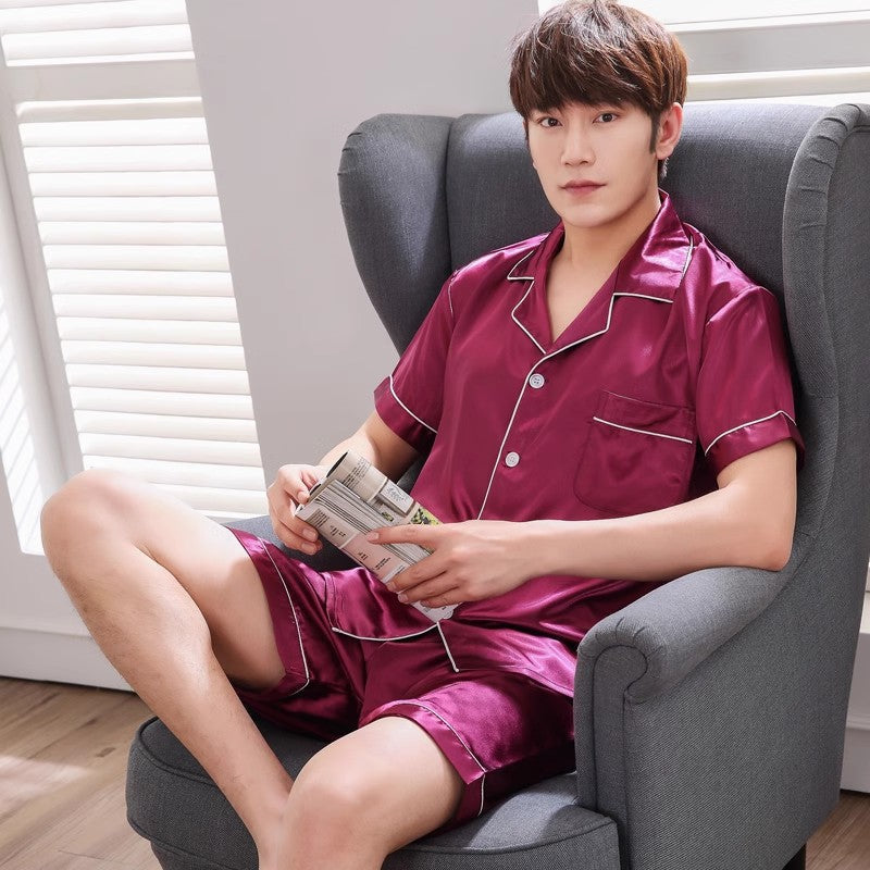 Pyjama Homme Léger Été Manches Courtes