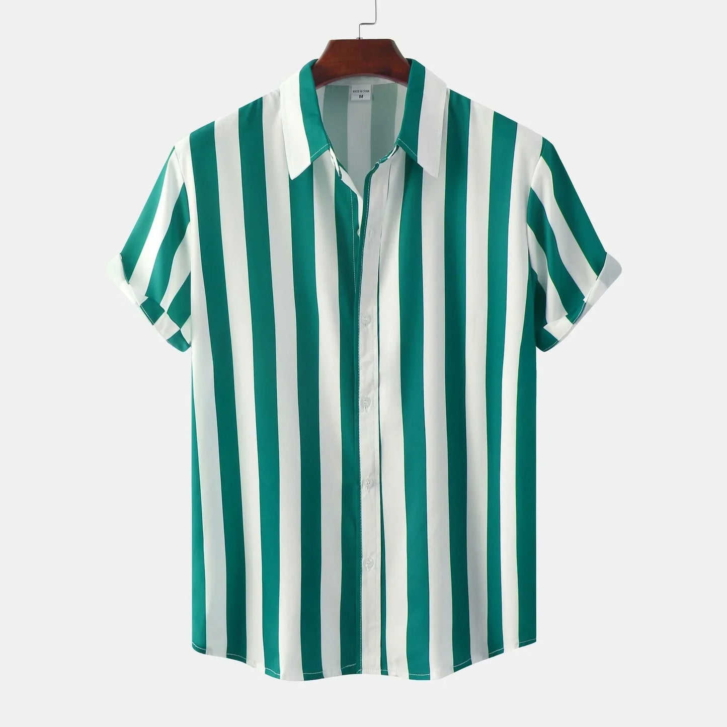 Chemise à Rayures Classique Manches Courtes