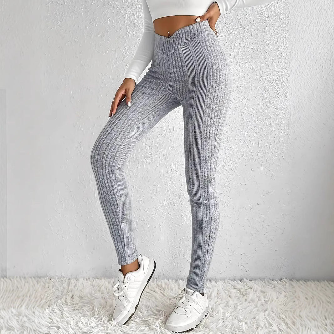 Pantalon Femme Rayé Élégant & Confortable pour Automne - LuxeStyle