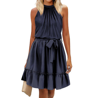 Robe été rouge décolletée pour femme