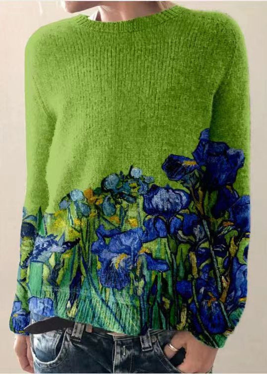 Pull Femme Floral Élégant Col Rond - LuxeStyle