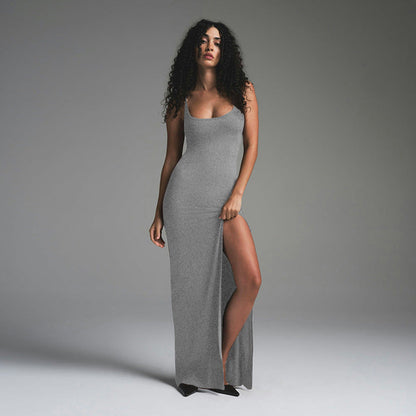 Fendelya™ – Robe Longue Femme Élégante avec Fente Latérale