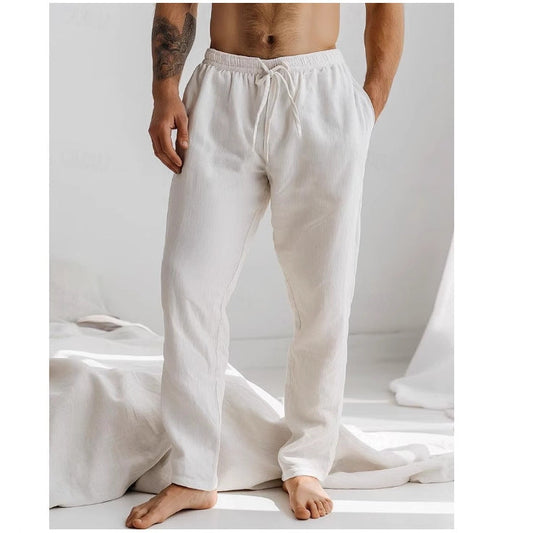 Pantalon de Nuit Homme Blanc Doux avec Élastique - LuxeStyle