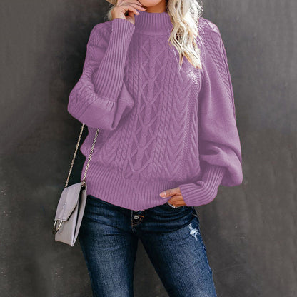 Pull femme coloré à manches longues et col rond