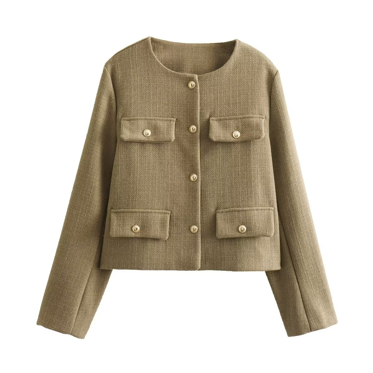 Veste Chic à Manches Longues Boutonnée