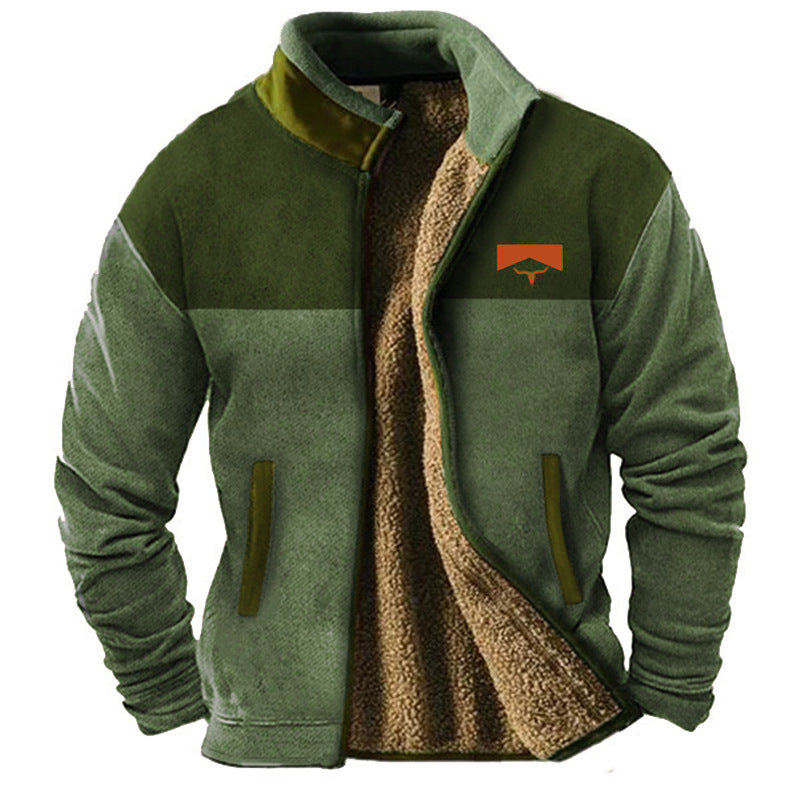 Veste en laine épaisse à carreaux écossais pour homme
