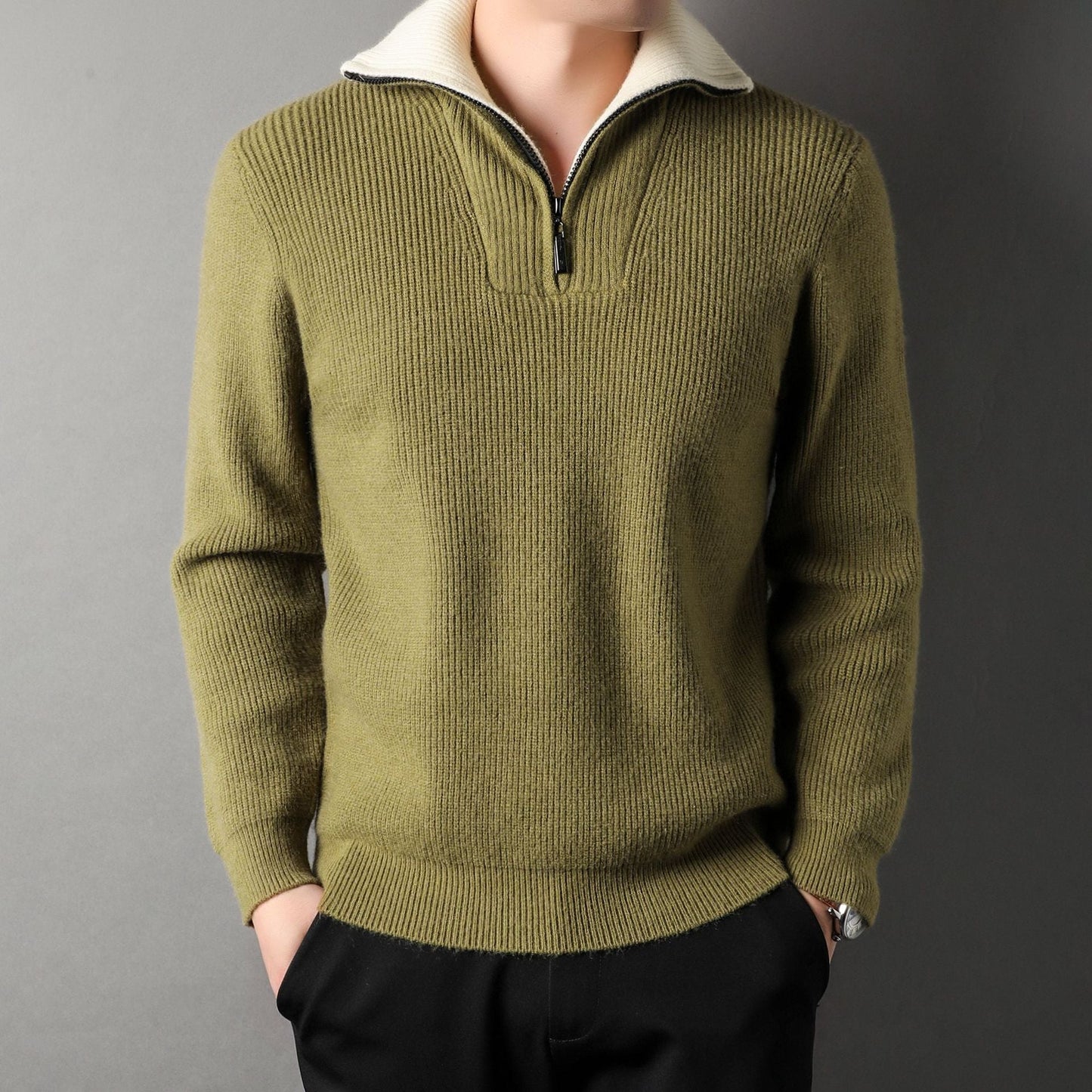 Pull Col Montant Chaud Hiver pour Homme