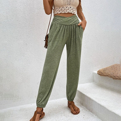 Pantalon Décontracté Uni pour Femme