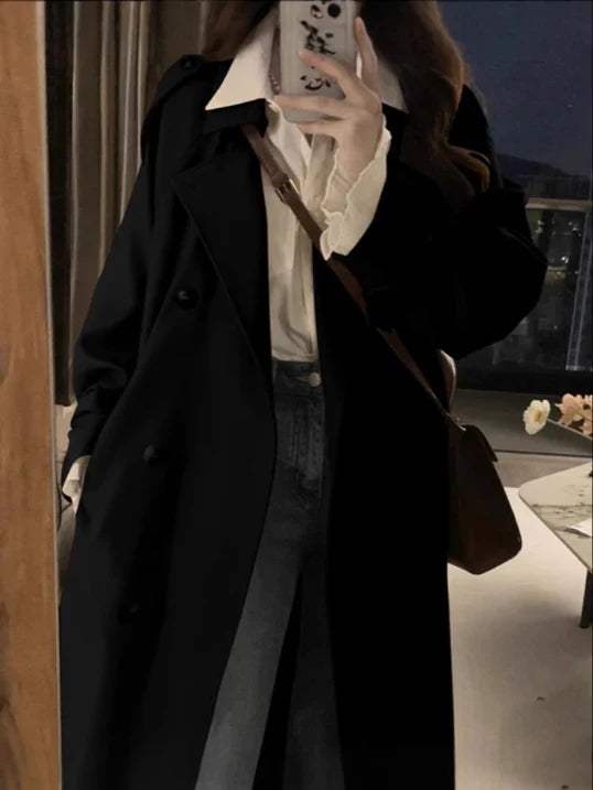 Manteau Long Élégant pour Femme - Parfait pour le Travail et la Ville