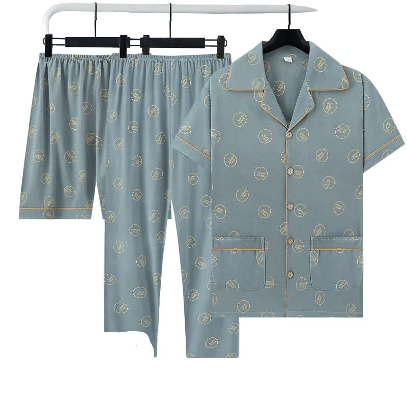 Pyjama Homme Confortable Été - T-Shirt et Pantalon Couleurs Vives