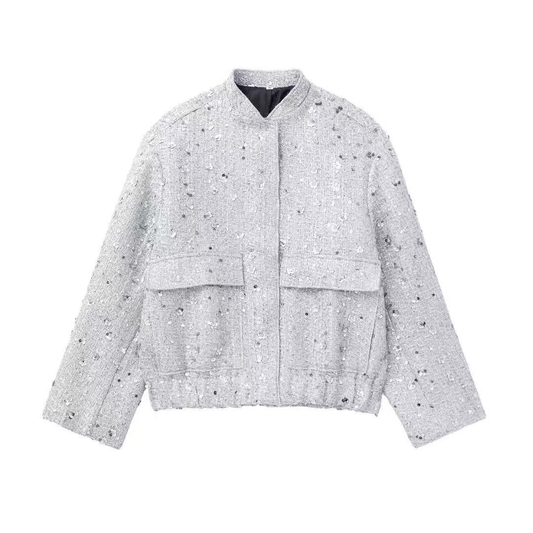 Veste Femme Élégante Manches Longues Paillettes - luxestyle