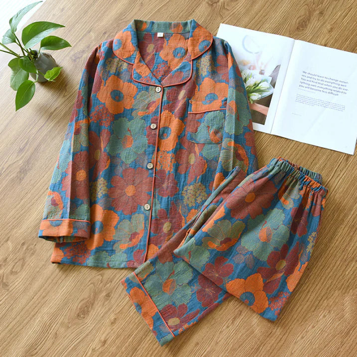 Pyjama Femme Fleur Décontracté pour Dormir