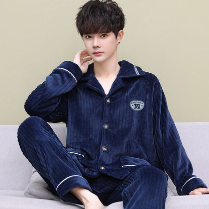 Pyjama Homme Hiver Douillet à Manches Longues