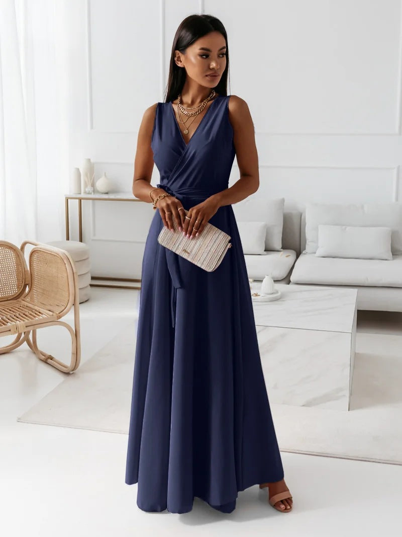 Annabelle™ – Robe Longue Femme Élégante Encolure en V Confortable