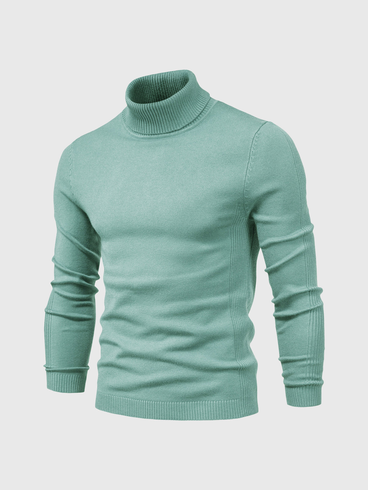 Pull Homme Blanc à Col Roulé Côtelé