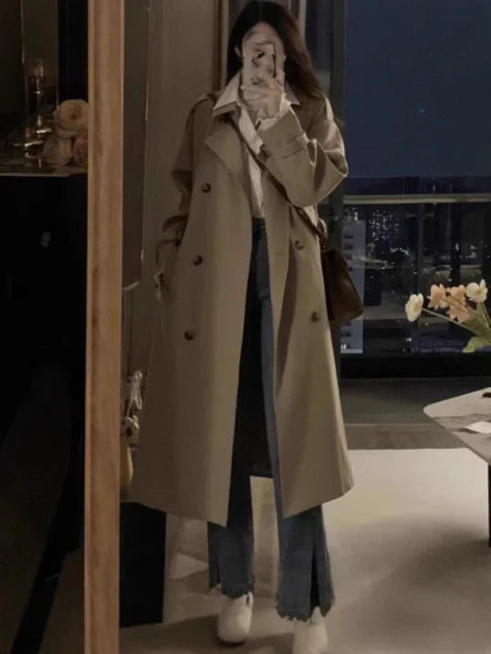 Manteau Long Élégant pour Femme - Parfait pour le Travail et la Ville - LuxeStyle
