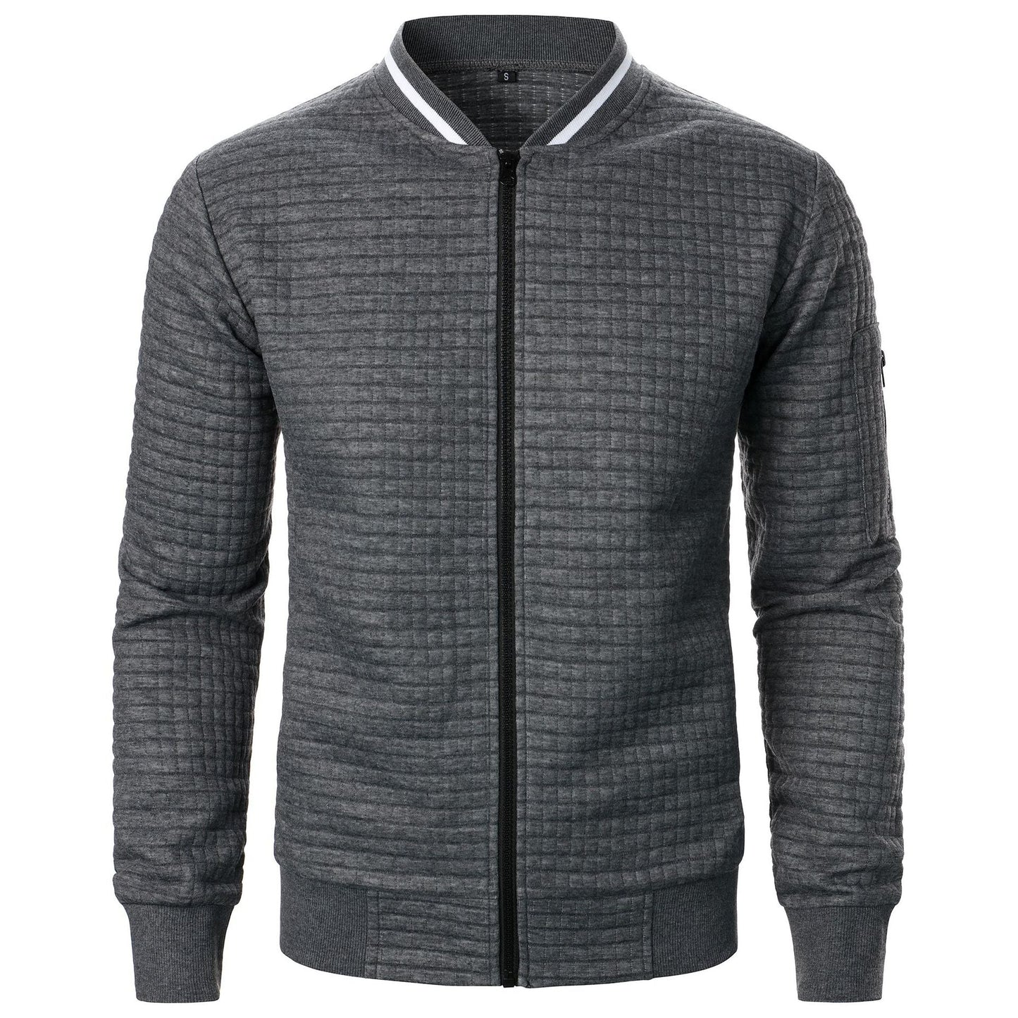 Blouson Aviateur Élégant Cuir avec Fermeture Éclair