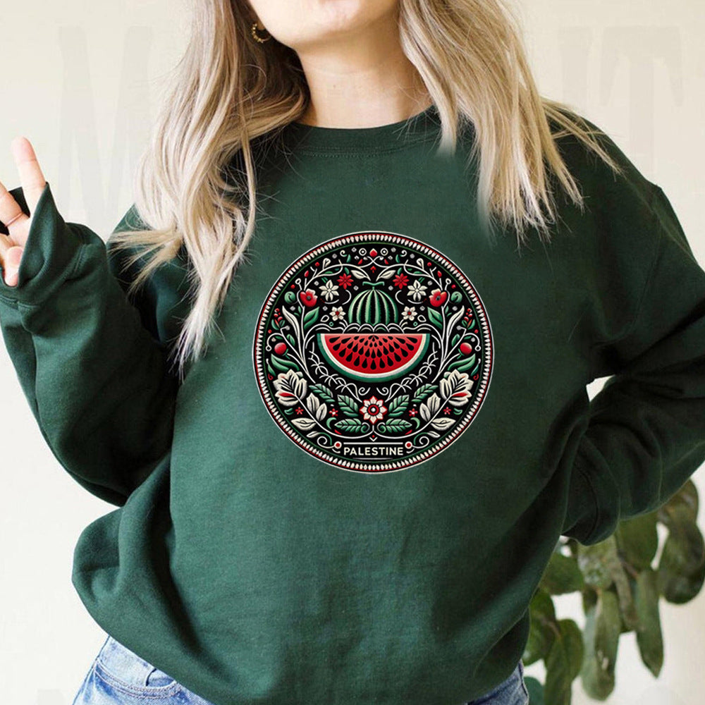 Sweat Féminin Pastèque - Pull Douillet avec Imprimé Fruité et Tissu Plush