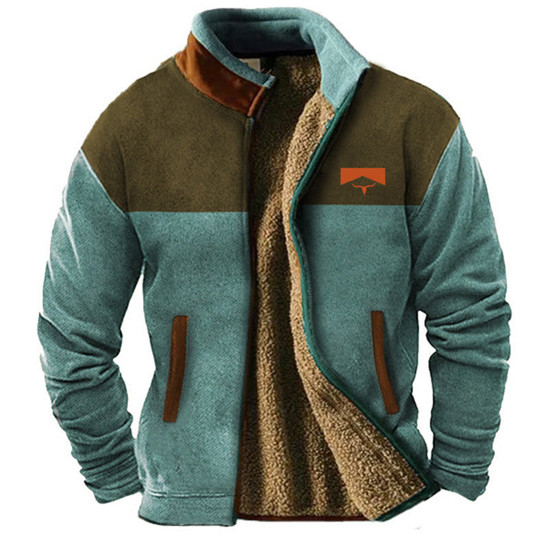 Veste en laine épaisse à carreaux écossais pour homme