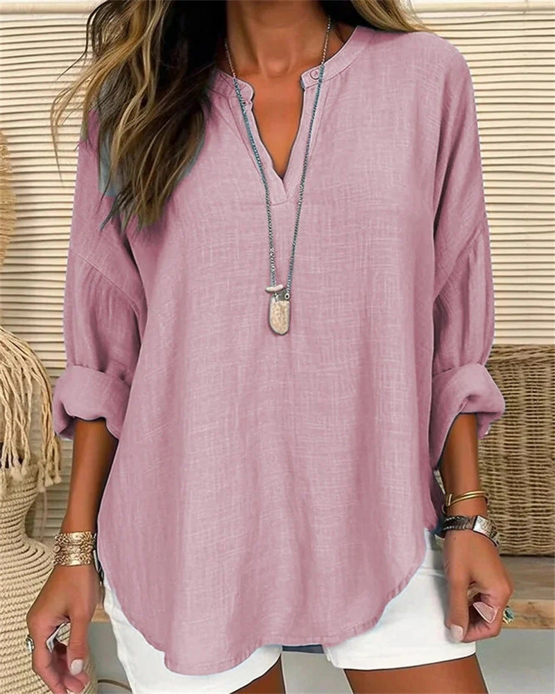 Blouse Féminine Manches Longues Élégante Neutre