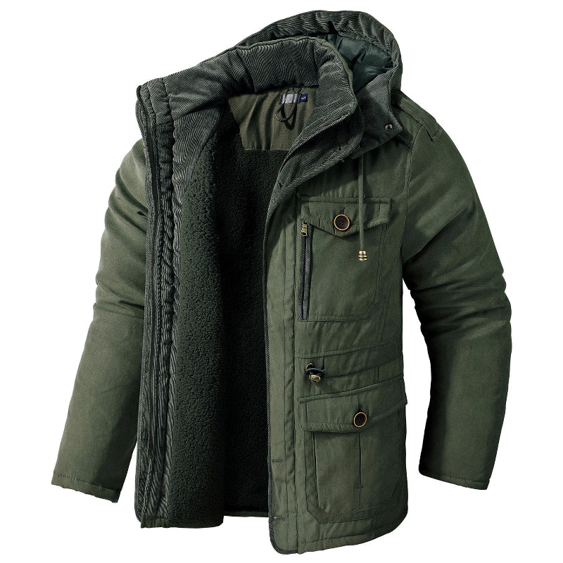 Veste Hiver Étanche – Manteau Polaire Douillet avec Doublure Molleton & Capuche