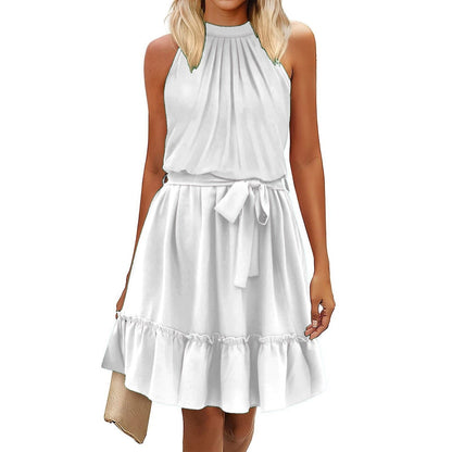 Robe été rouge décolletée pour femme