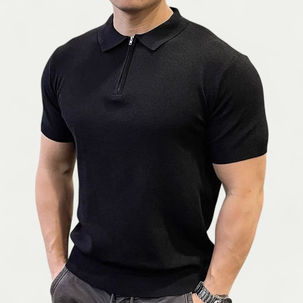 Chemise Homme Élégante Taille Slim avec Fermeture Éclair - LuxeStyle
