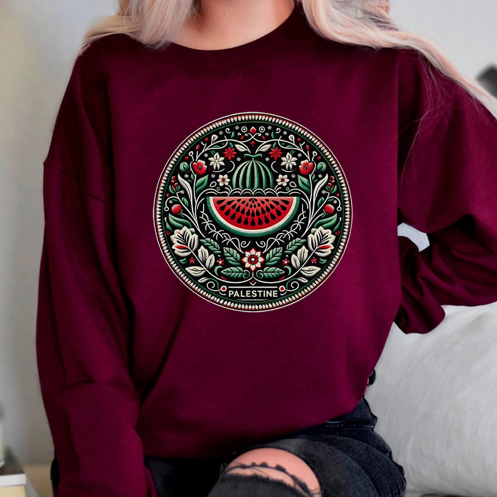 Sweat Féminin Pastèque - Pull Douillet avec Imprimé Fruité et Tissu Plush