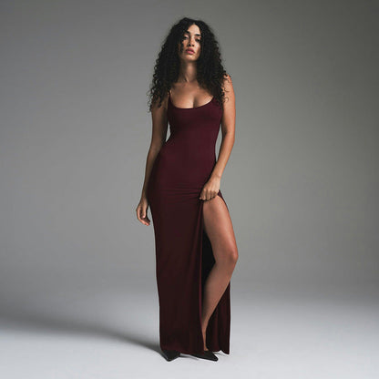 Fendelya™ – Robe Longue Femme Élégante avec Fente Latérale