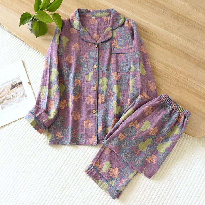 Pyjama Femme Fleur Décontracté pour Dormir
