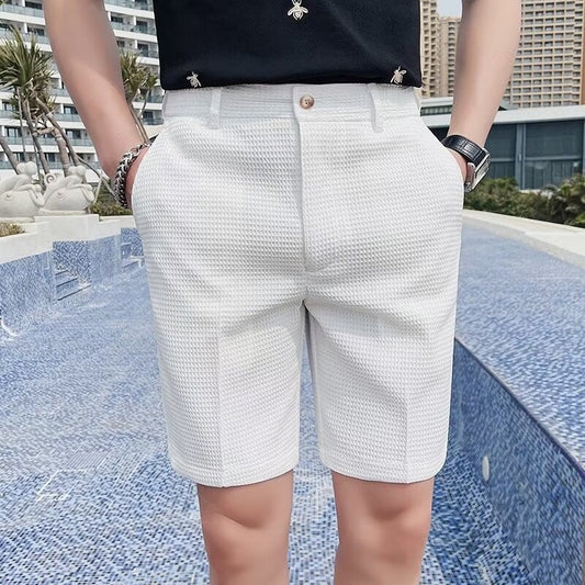 Short en coton blanc décontracté pour homme - LuxeStyle