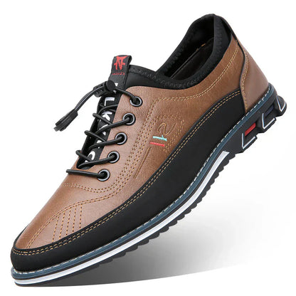 Chaussure de ville cuir brun et noir homme élégant