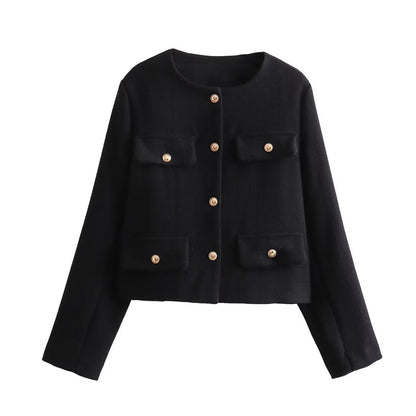 Veste Chic à Manches Longues Boutonnée