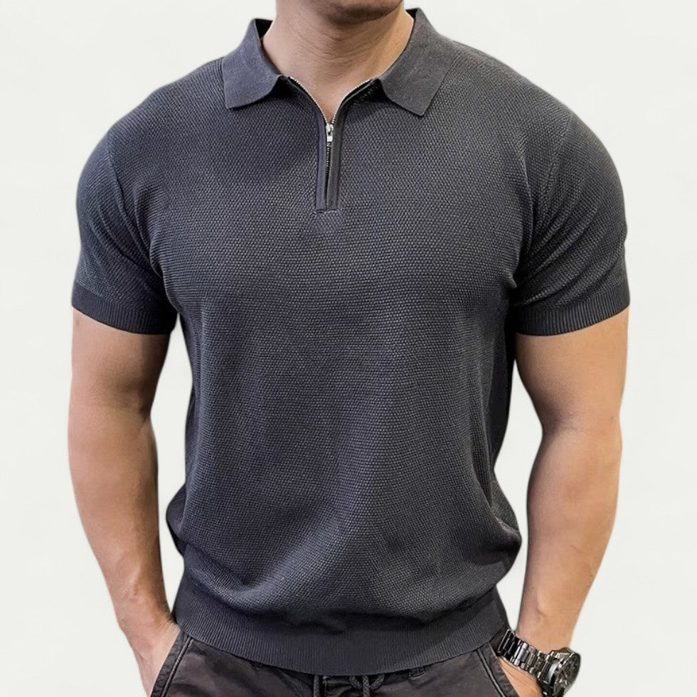 Chemise Homme Élégante Taille Slim avec Fermeture Éclair