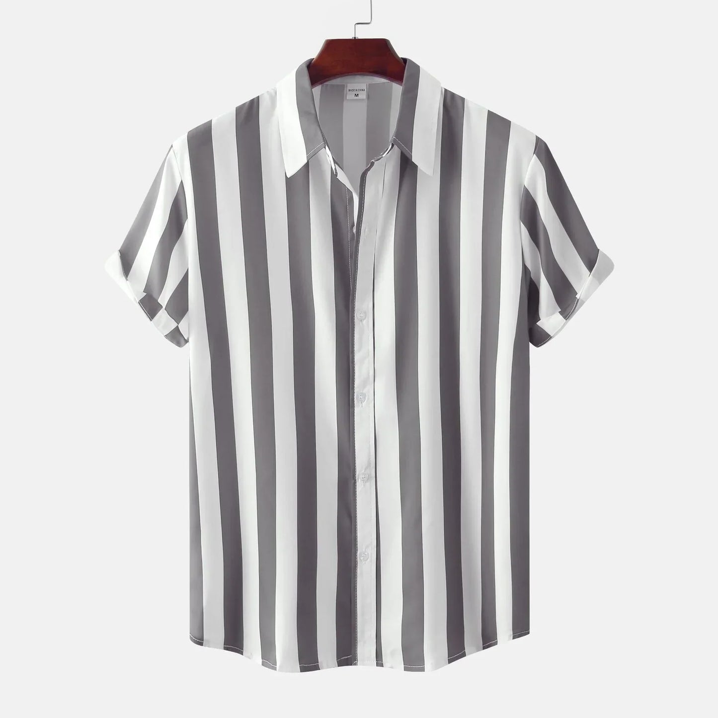 Chemise à Rayures Classique Manches Courtes