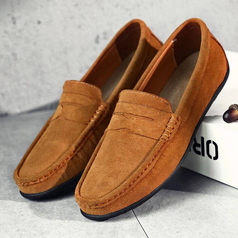 Mocassins Cuir Marine Élégant Homme