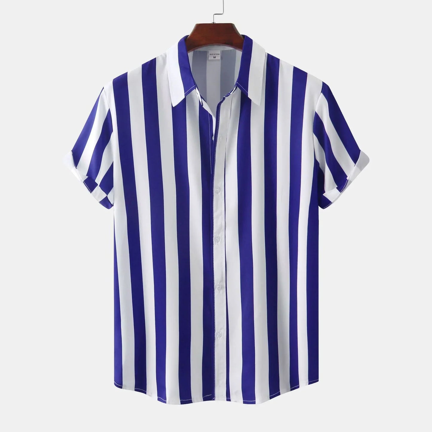 Chemise à Rayures Classique Manches Courtes