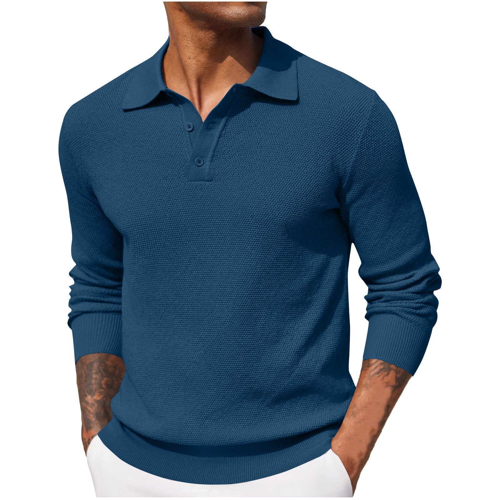 Polo confort pour homme | Manches longues respirantes - LuxeStyle