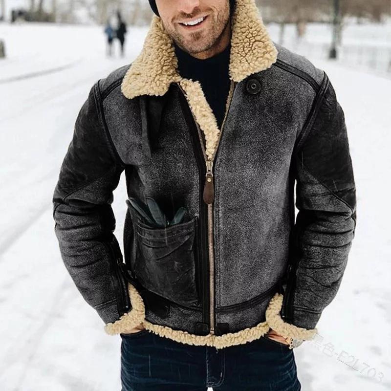 Veste Cuir Classique pour Homme Hiver