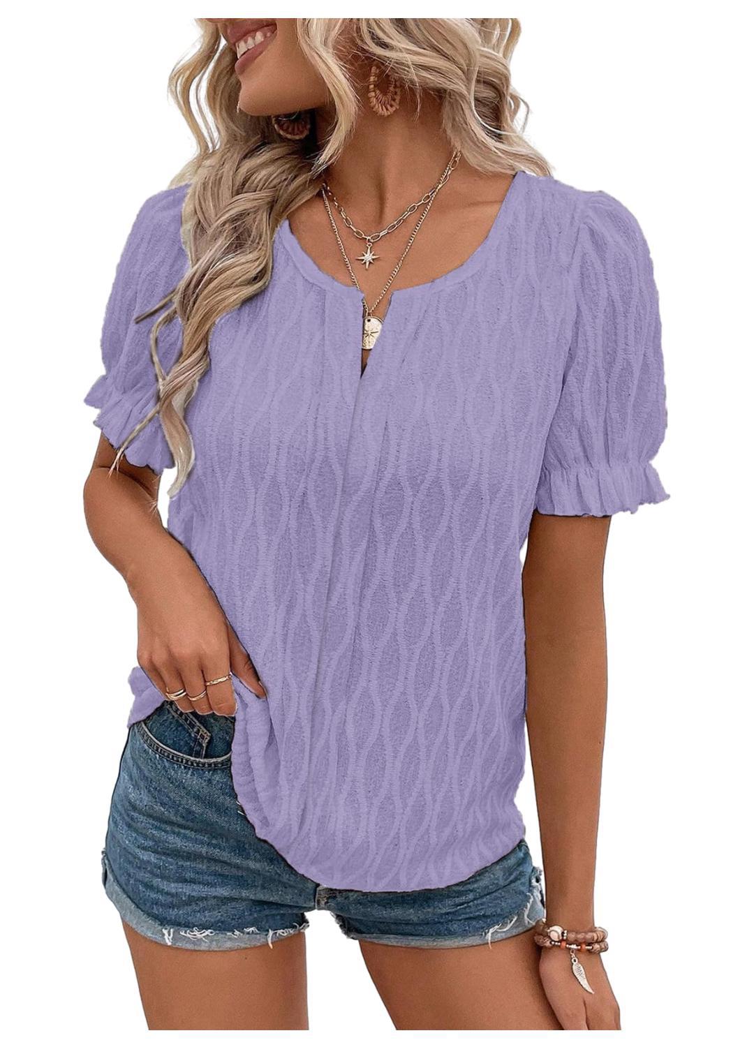 Blouse Femme Noir Élégante Manches Courtes
