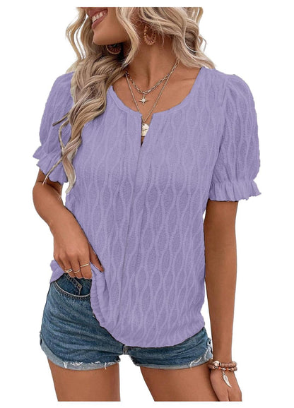 Blouse Femme Noir Élégante Manches Courtes