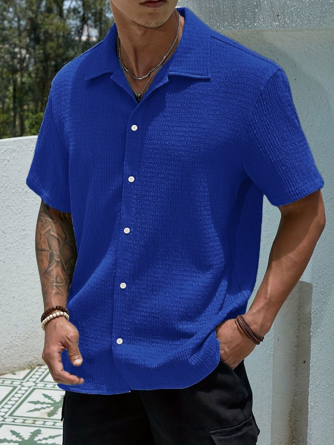 Chemise Homme Casual Chic - Chemise Coton Douce Boutonnée pour Look Relaxe