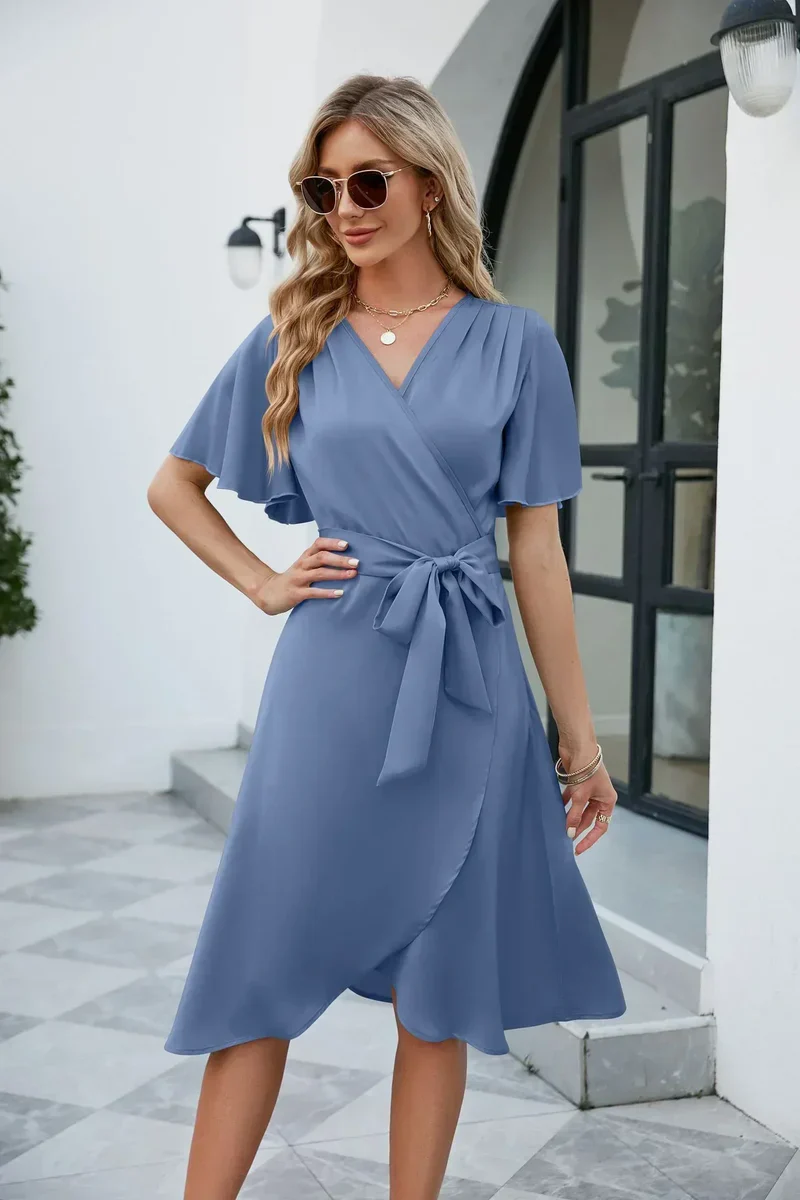 Robe Été Manches Courtes pour Femme