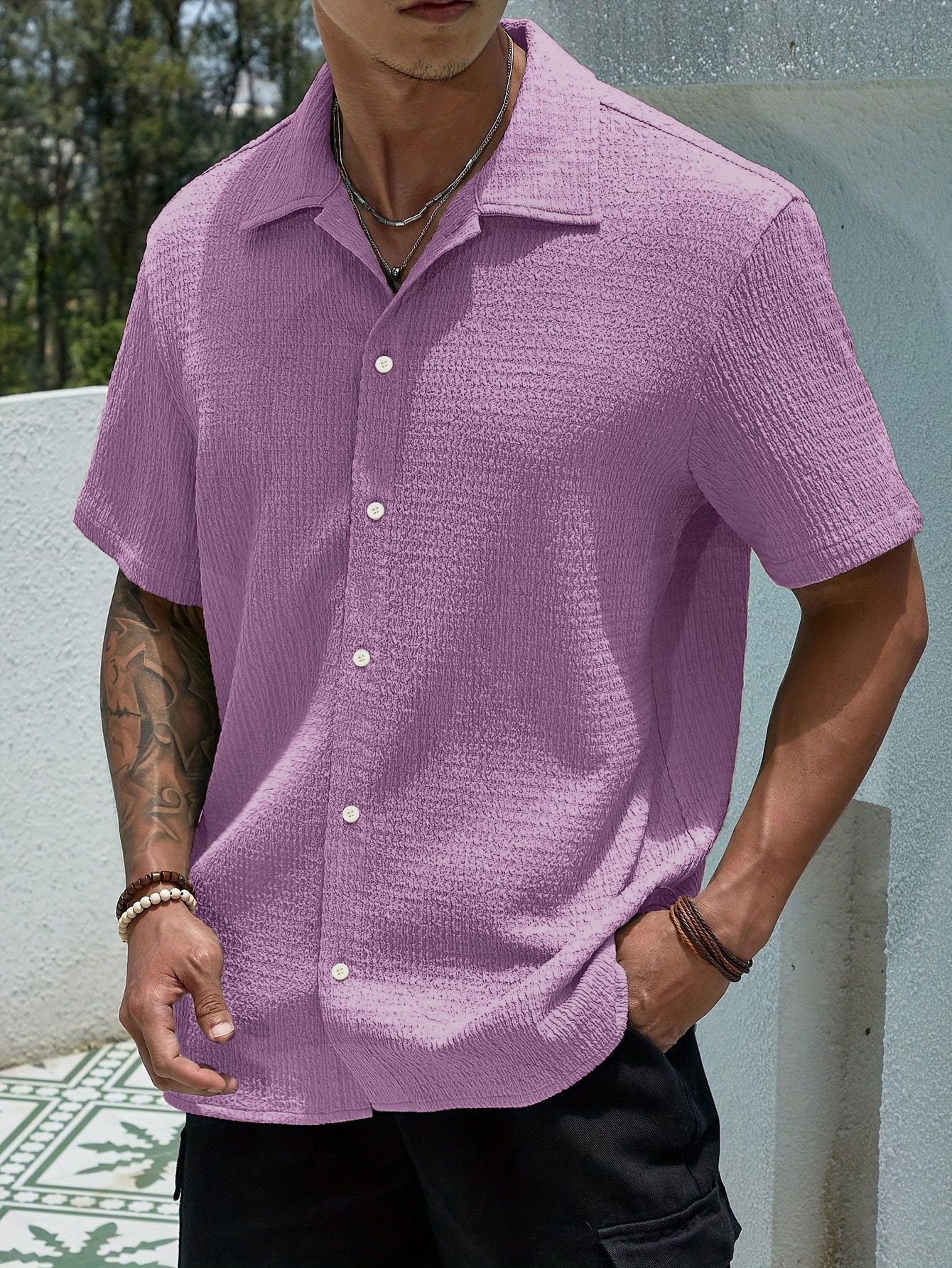 Chemise Homme Casual Chic - Chemise Coton Douce Boutonnée pour Look Relaxe
