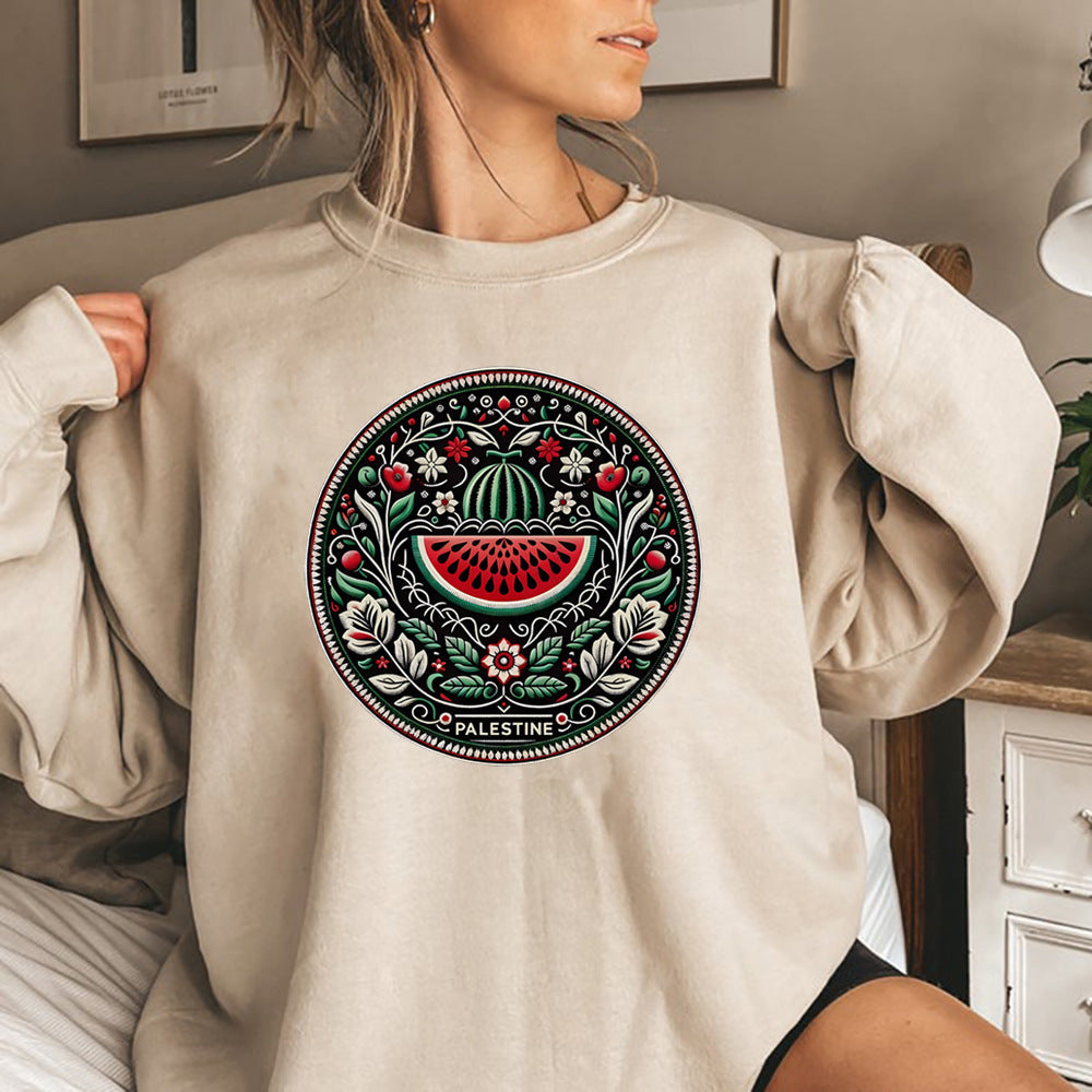 Sweat Féminin Pastèque - Pull Douillet avec Imprimé Fruité et Tissu Plush