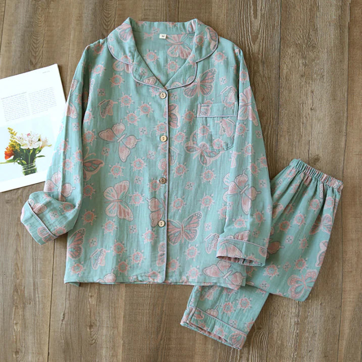 Pyjama Femme Fleur Décontracté pour Dormir